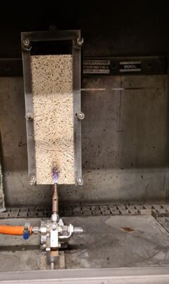 EN ISO 11925 भवन निर्माण सामग्री की ज्वलनशीलता परीक्षण - एकल अग्नि स्रोत परीक्षण